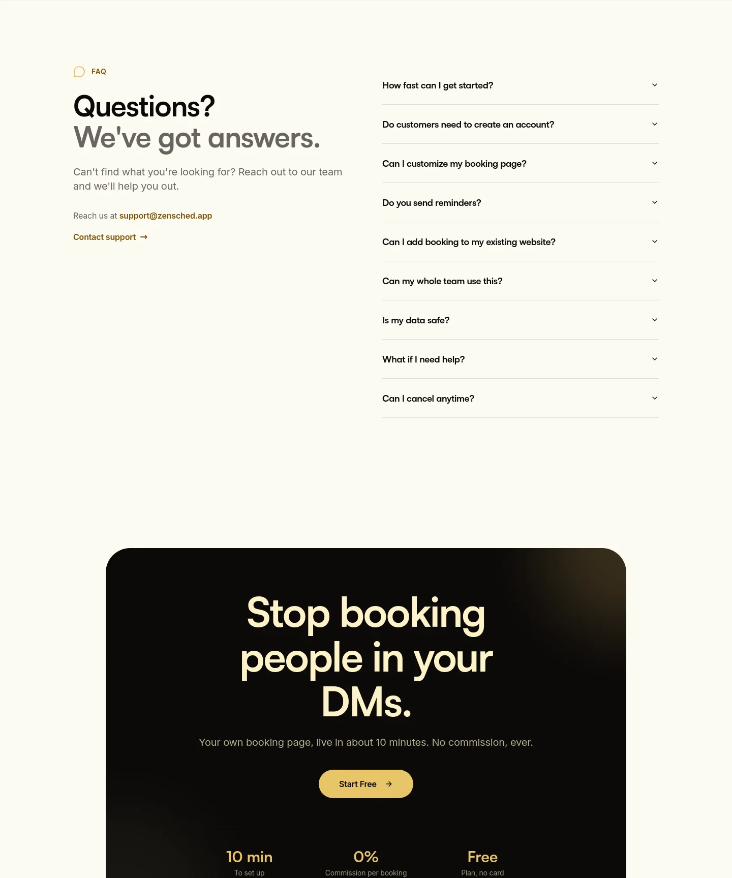 zensched.app FAQ section