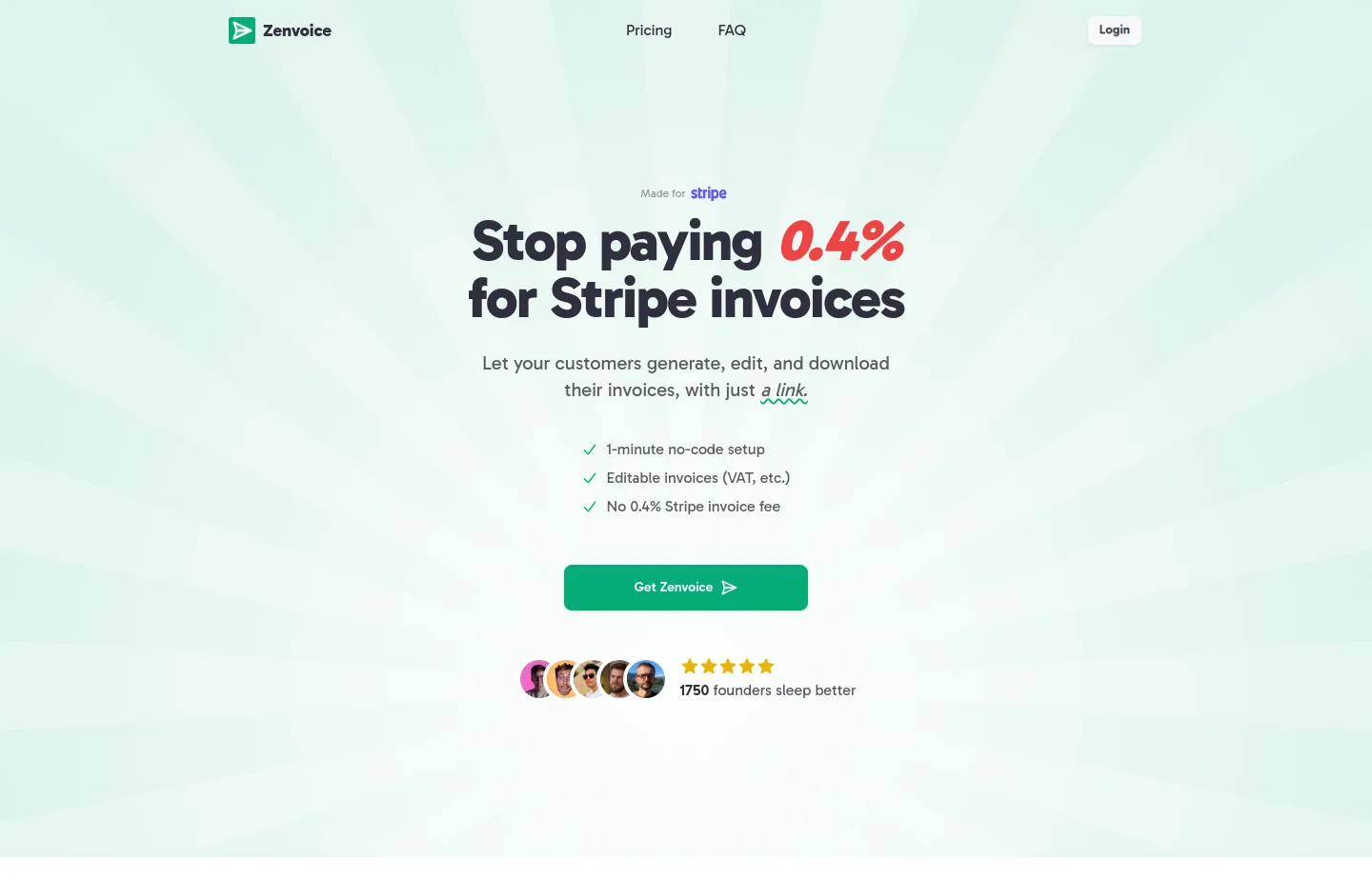 zenvoice.io — a real Hero section