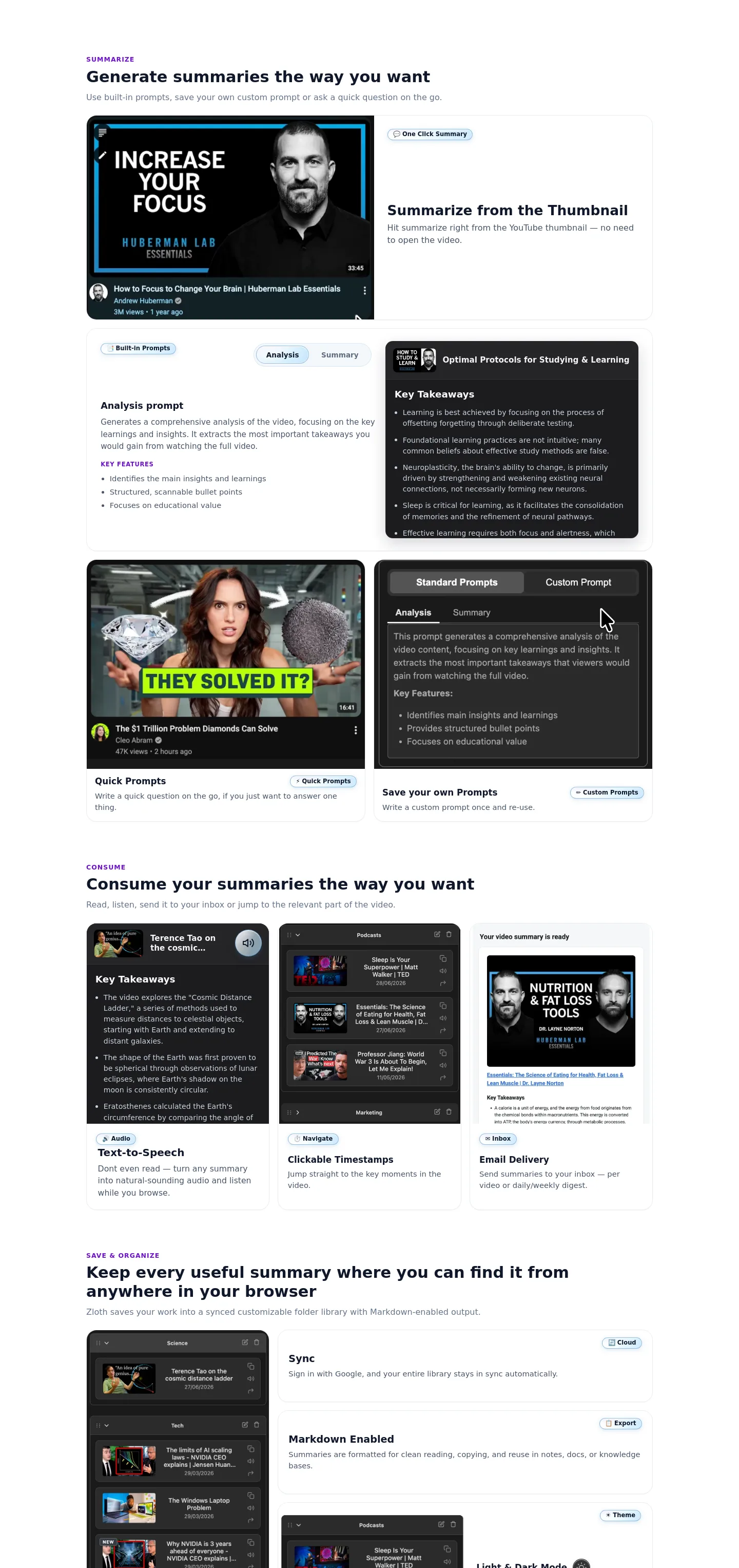 zlothai.com Features section