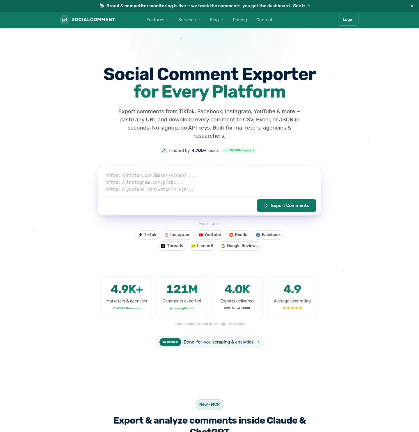 zocialcomment.com — a measured funnel
