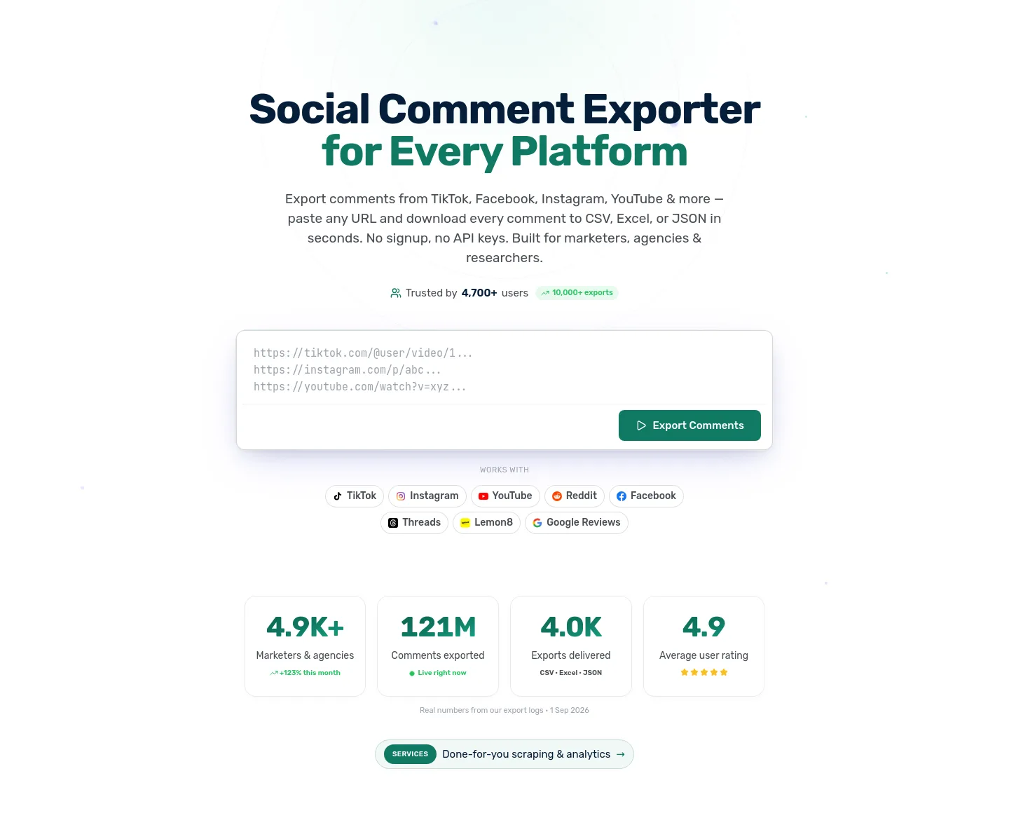 zocialcomment.com Hero section