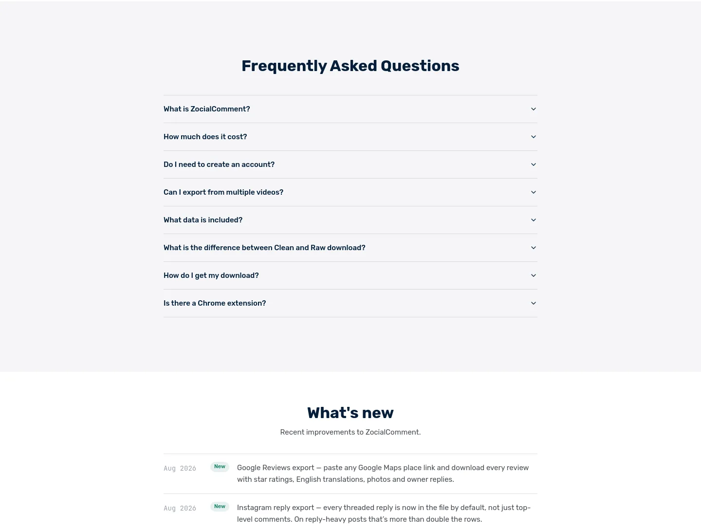 zocialcomment.com FAQ section