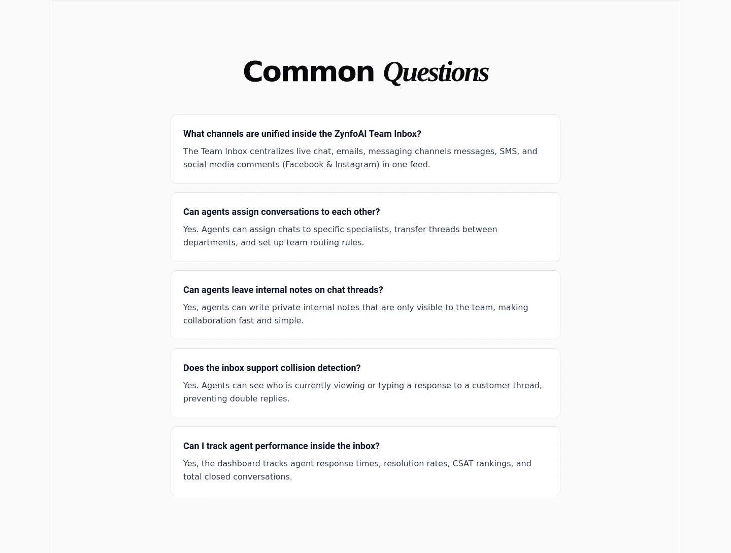 zynfo.ai FAQ section