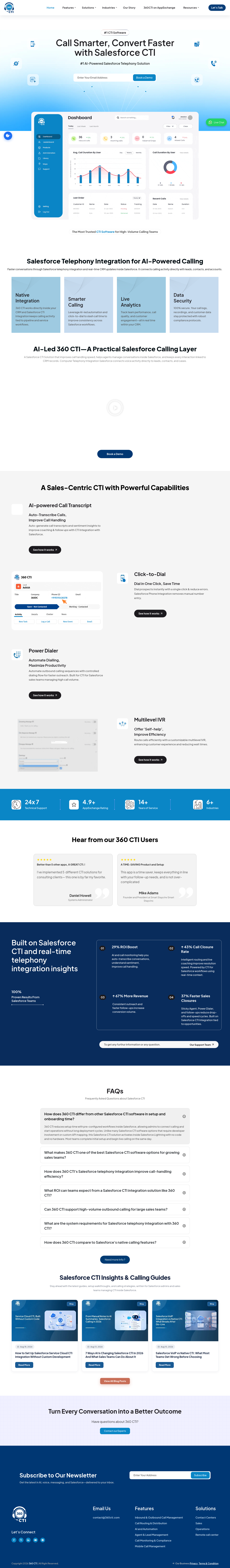 Nav section of 360cti.com
