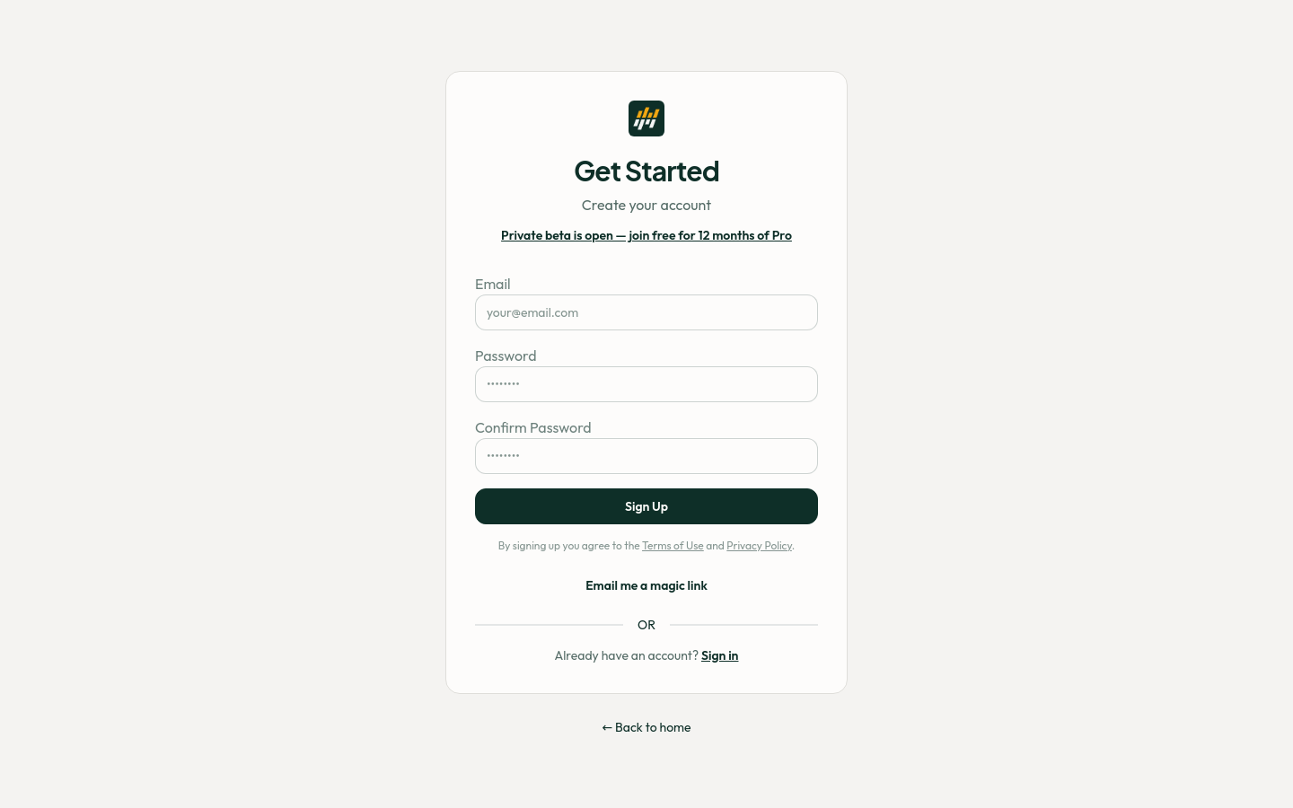 Signup