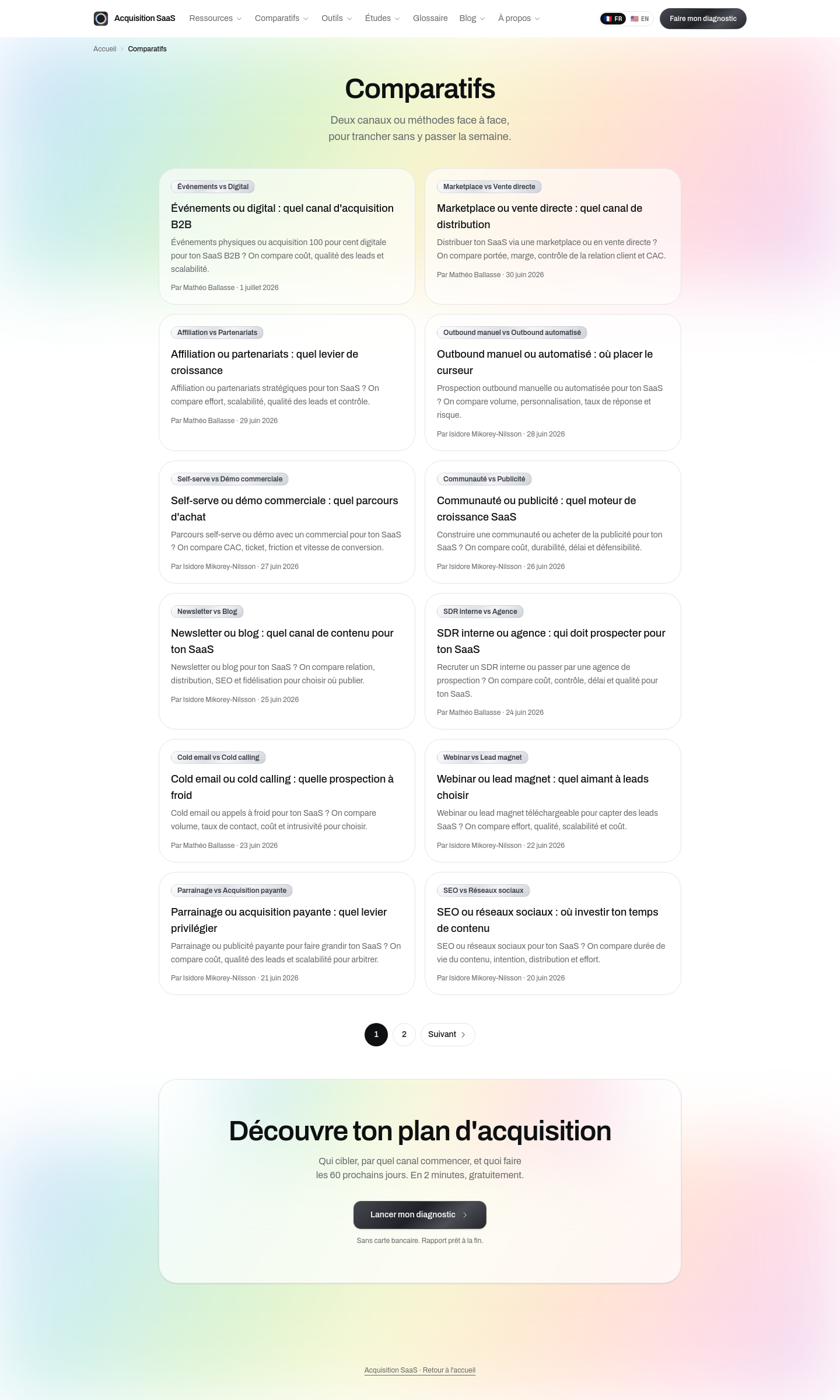 acquisition-saas.com — Hero + Features