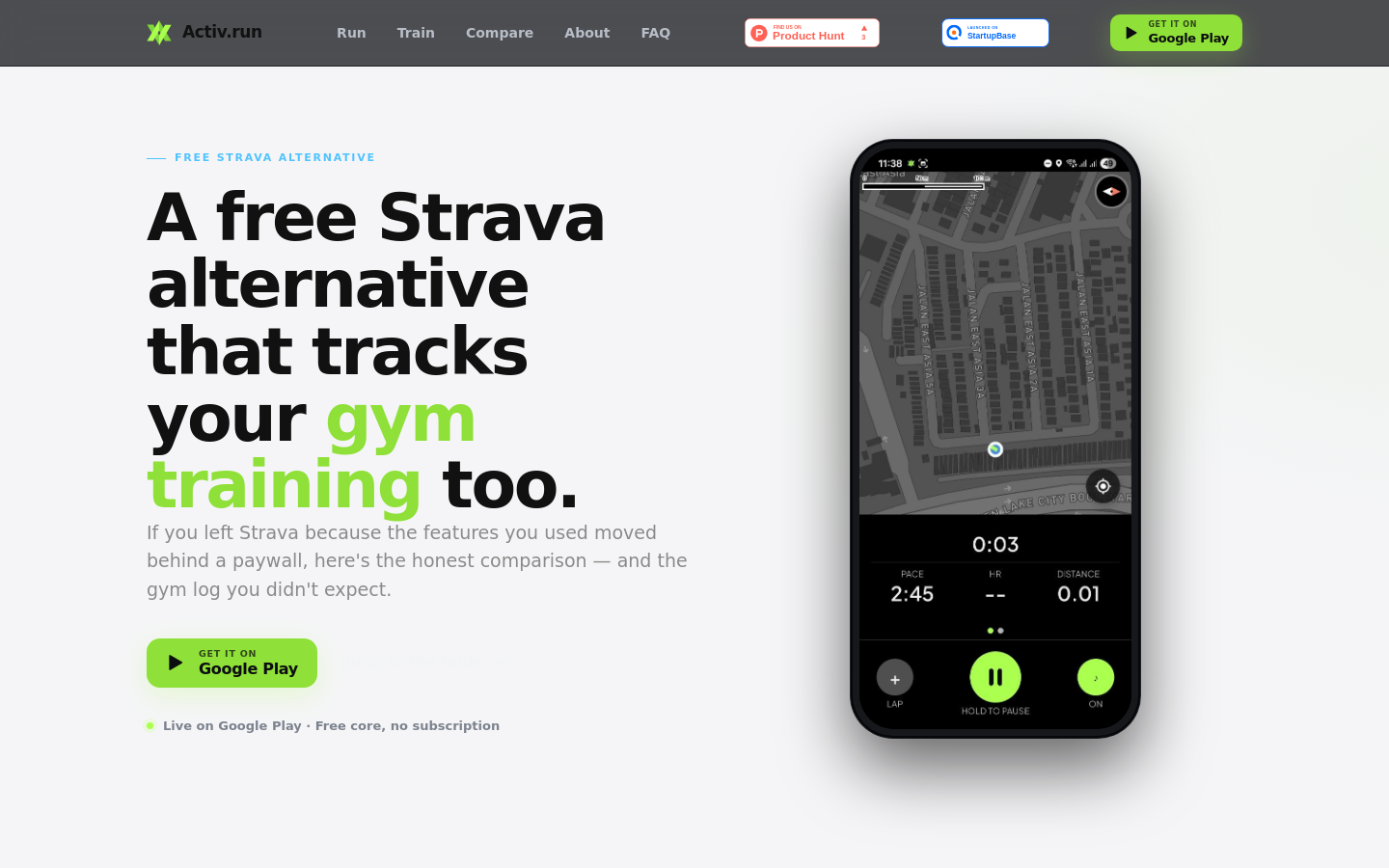 Captured Strava Alternative