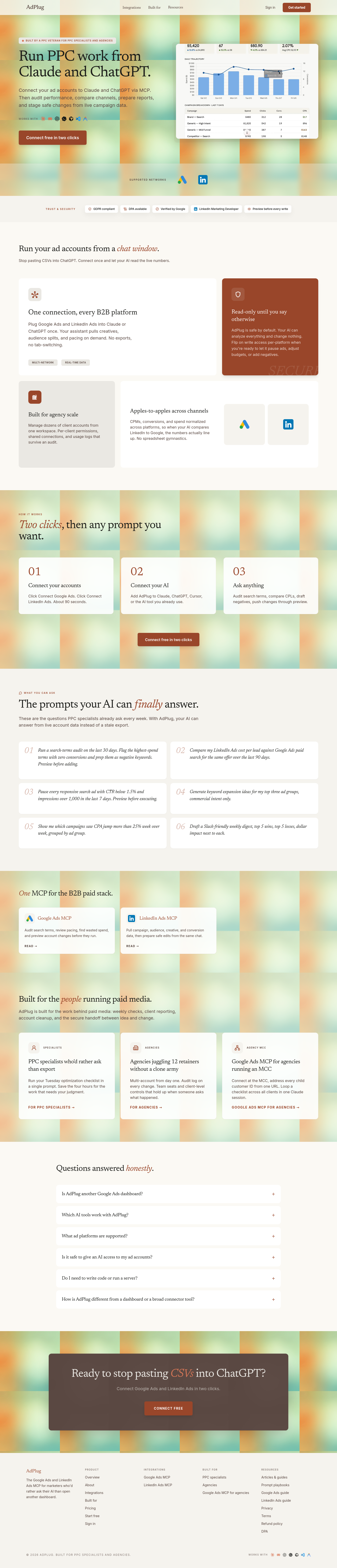 Nav section of adplug.app
