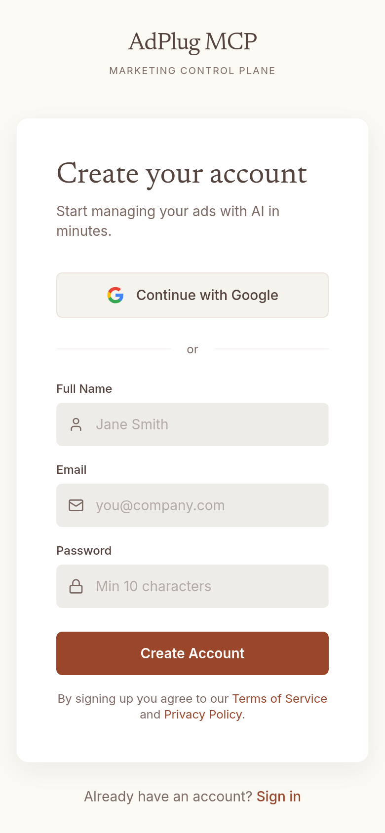 Signup