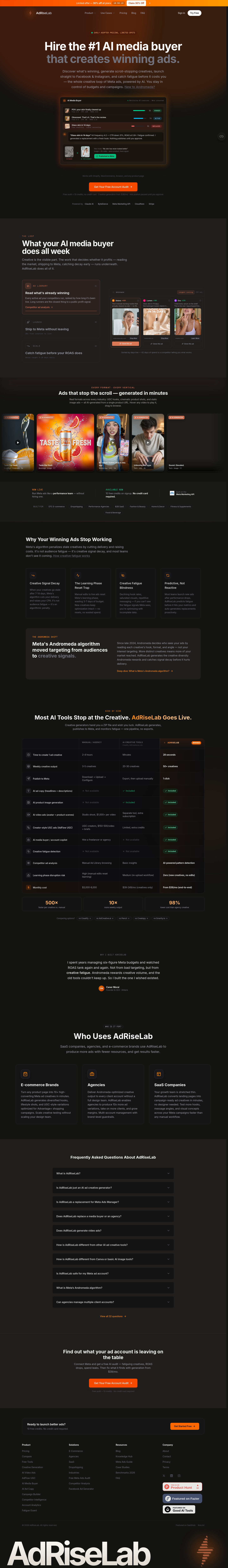 Nav section of adriselab.com