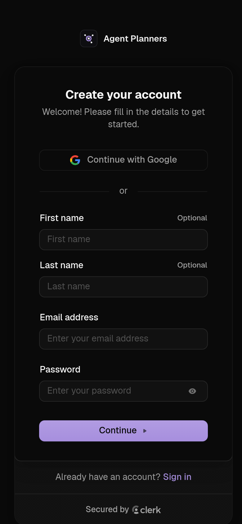 Sign Up