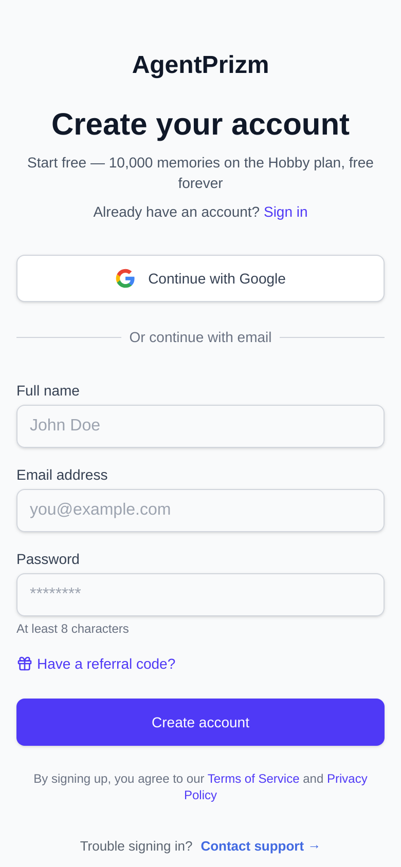 Signup