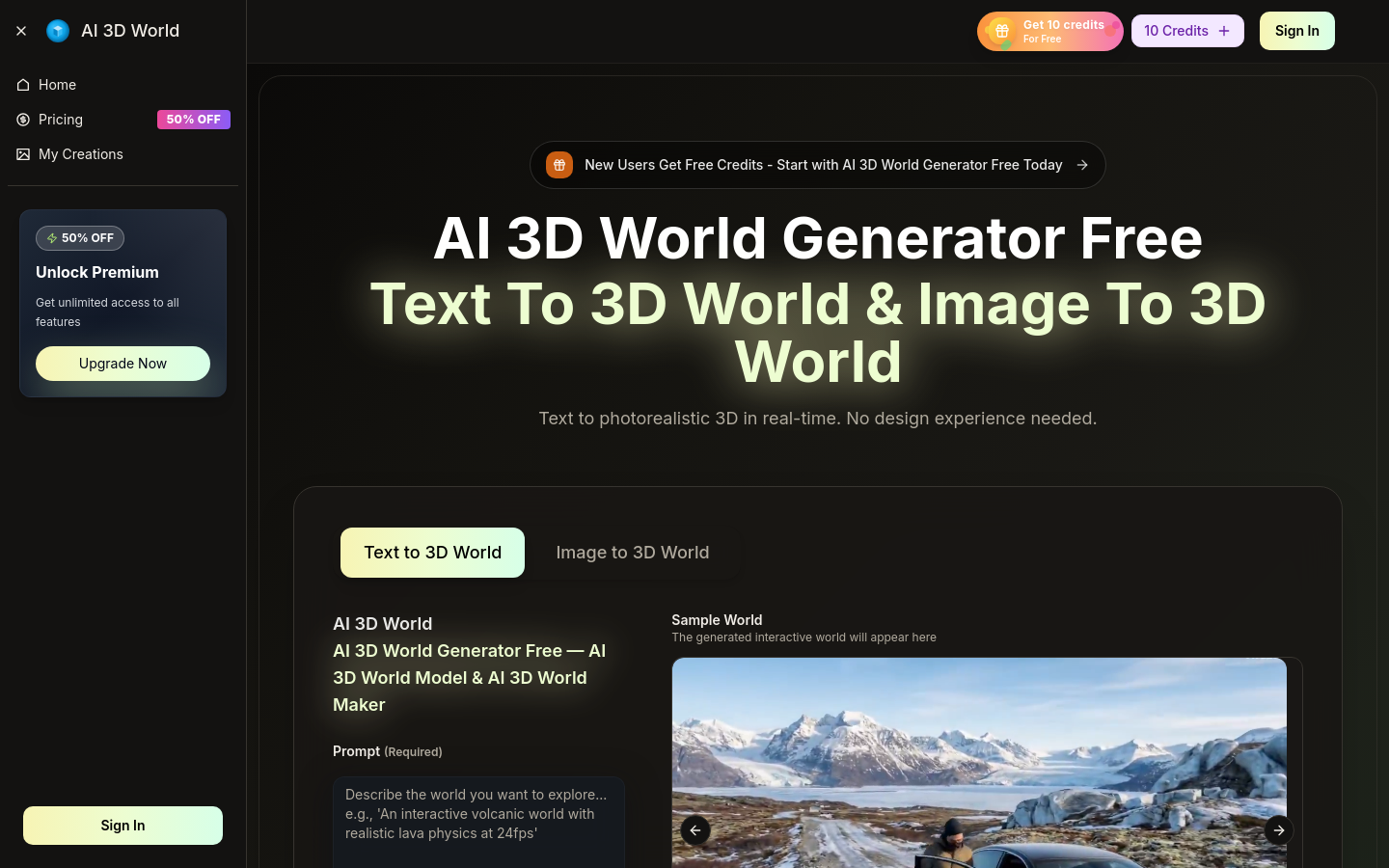 ai3dworld.org home page