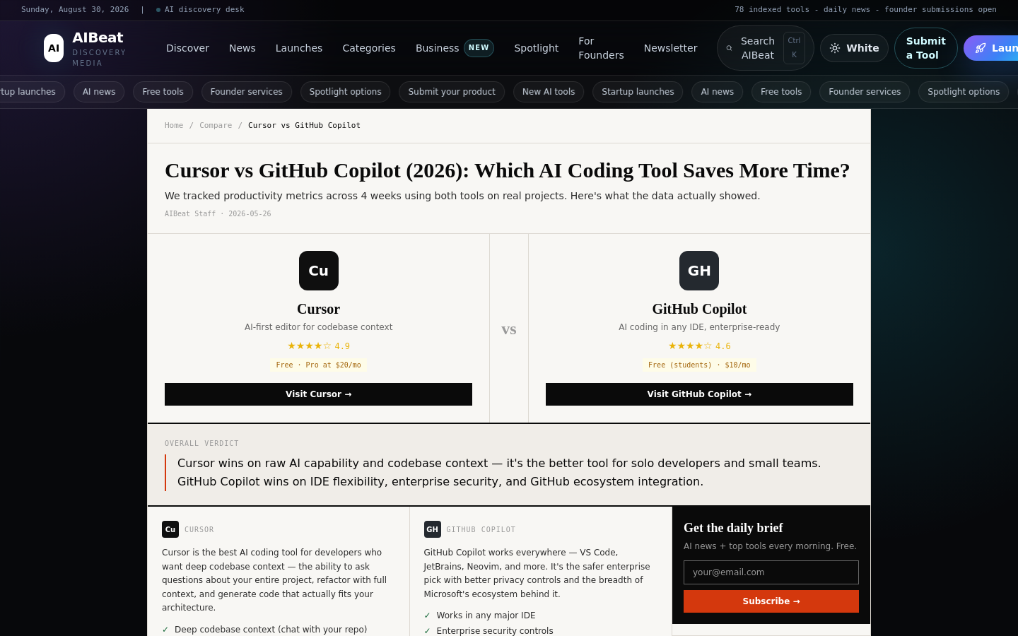 Cursor Vs Github Copilot