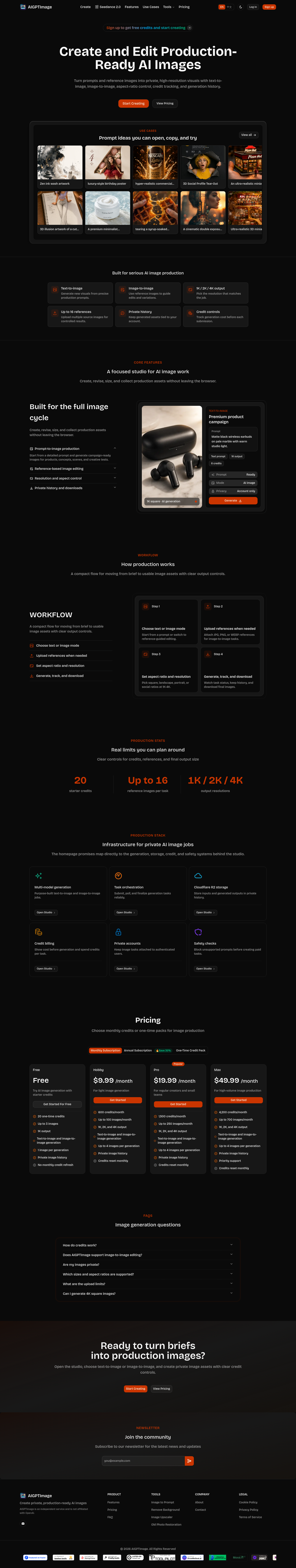 Nav section of aigptimage.org