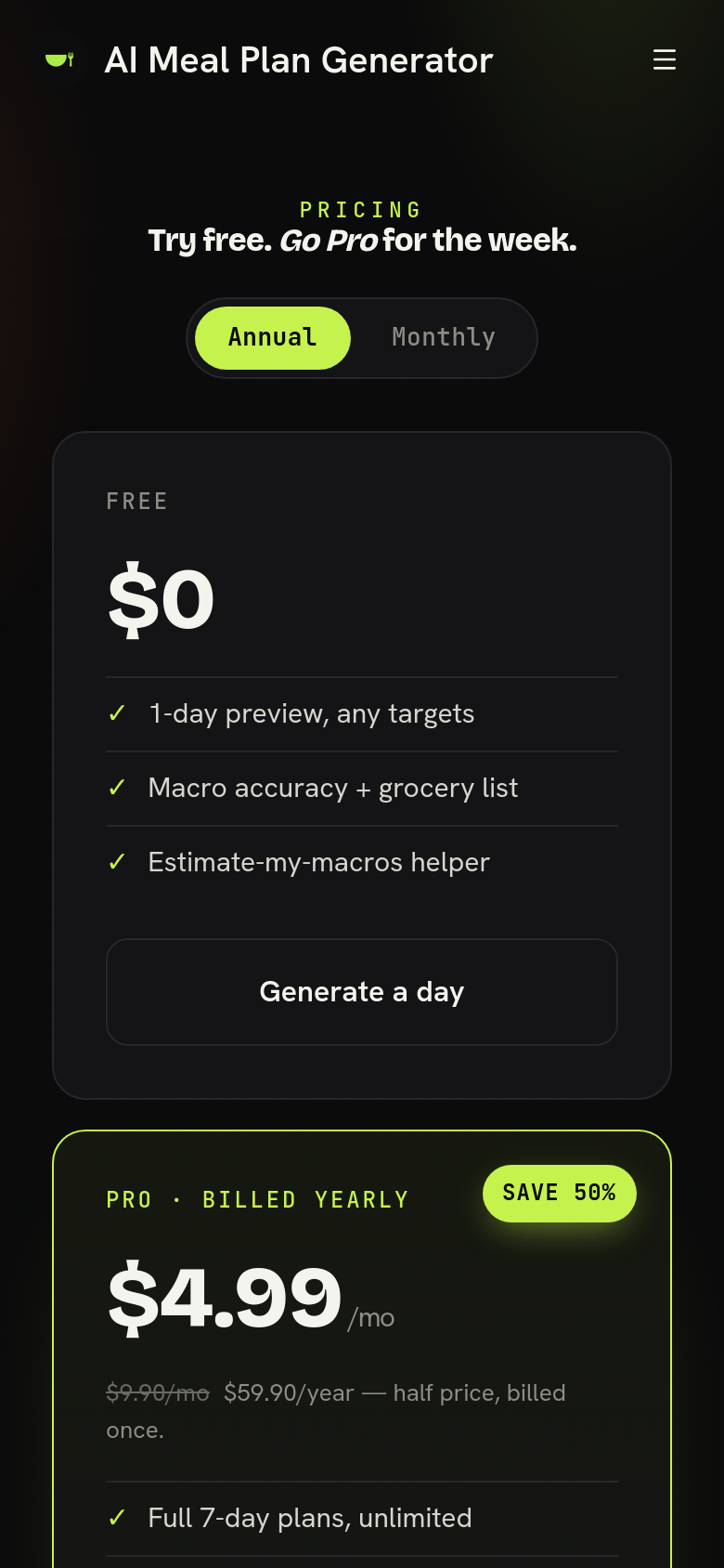 Pricing