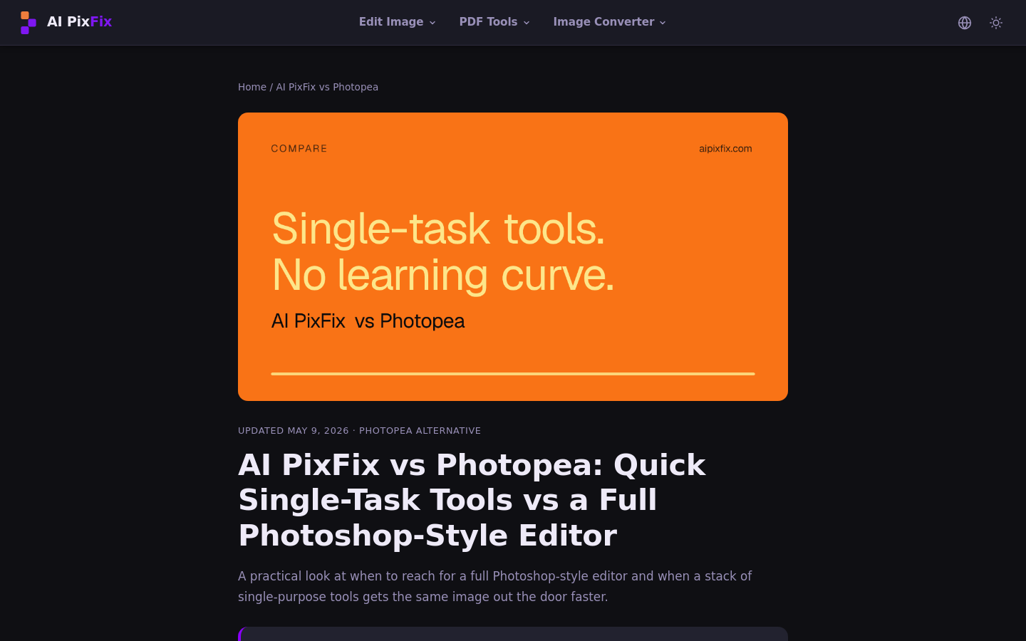Compare Aipixfix Vs Photopea
