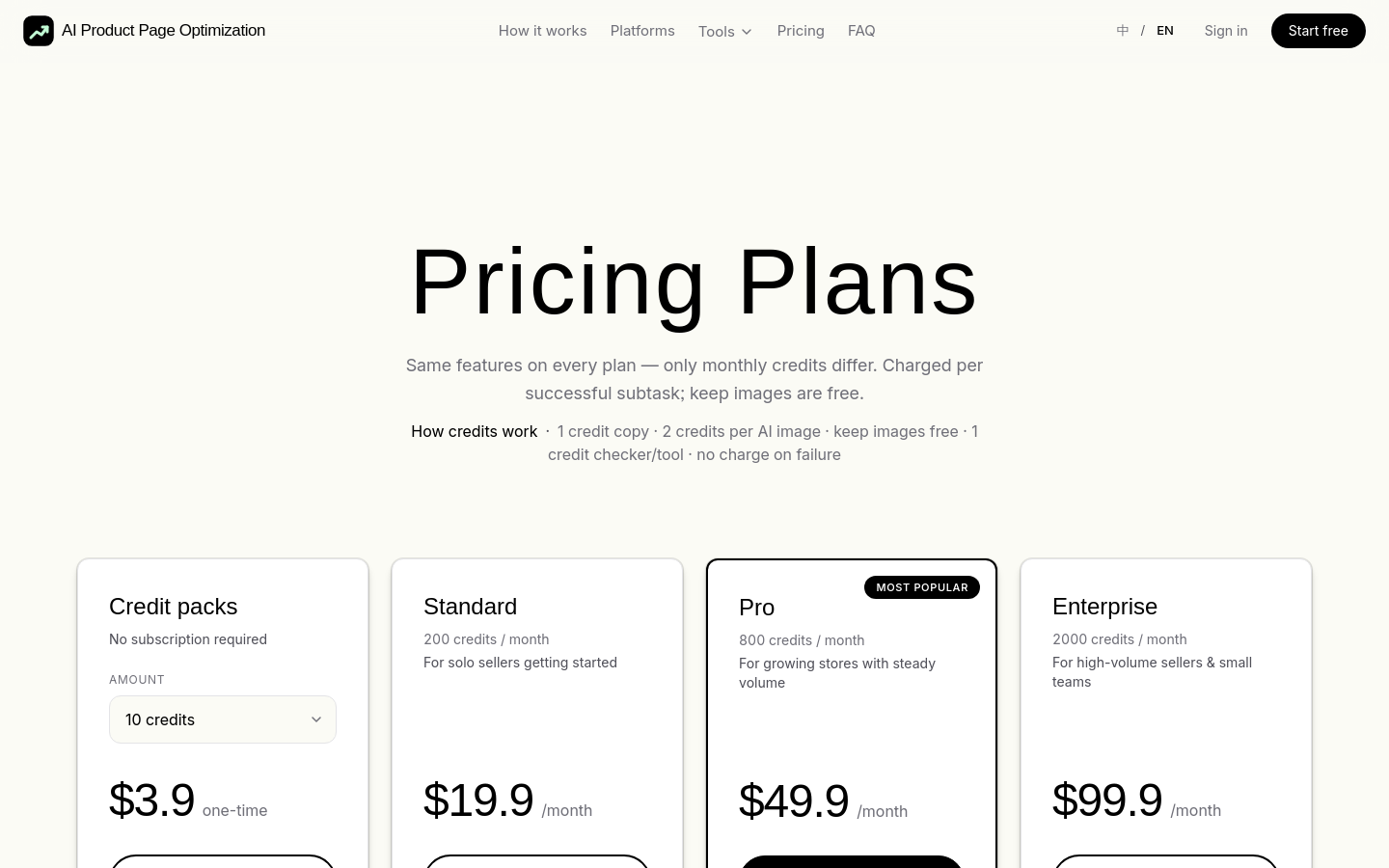 Pricing