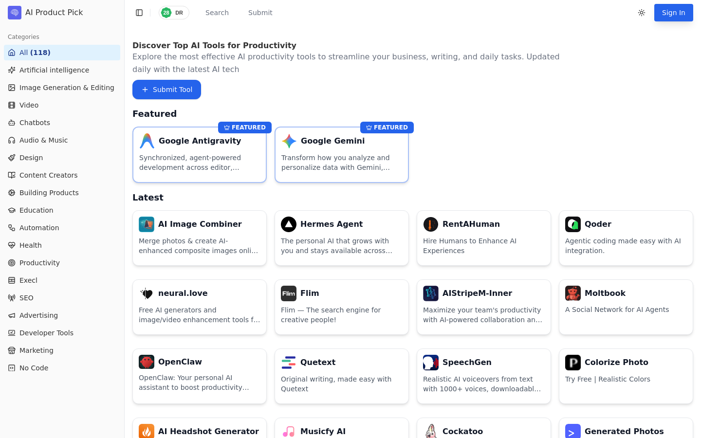 Captured Homepage / Lander