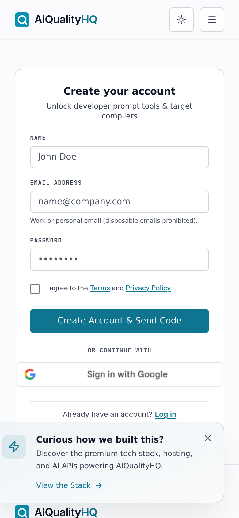 Signup