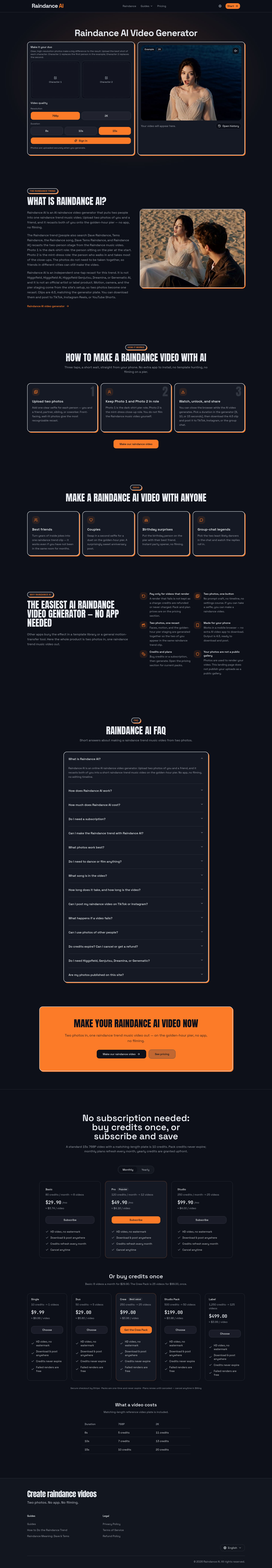 Nav section of airaindance.org