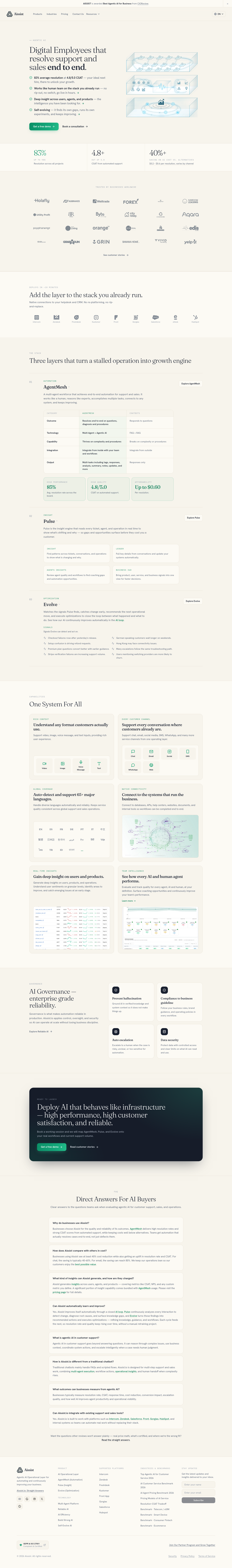 Nav section of aissist.io