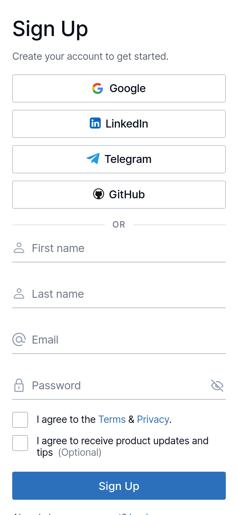 Signup