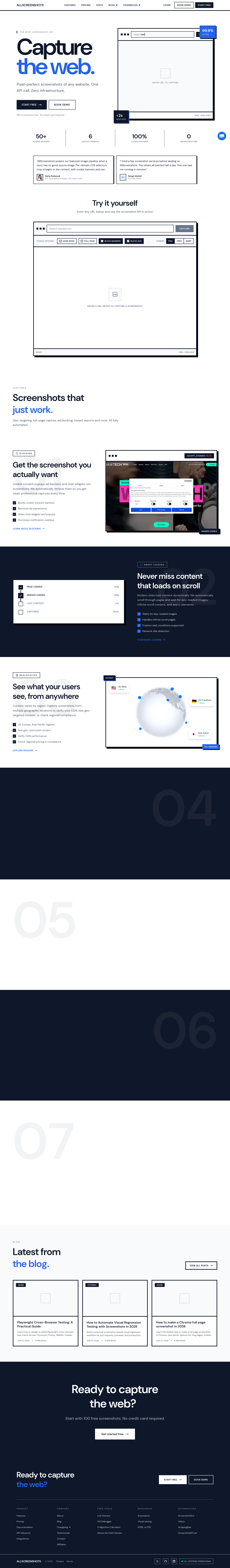 Nav section of allscreenshots.com