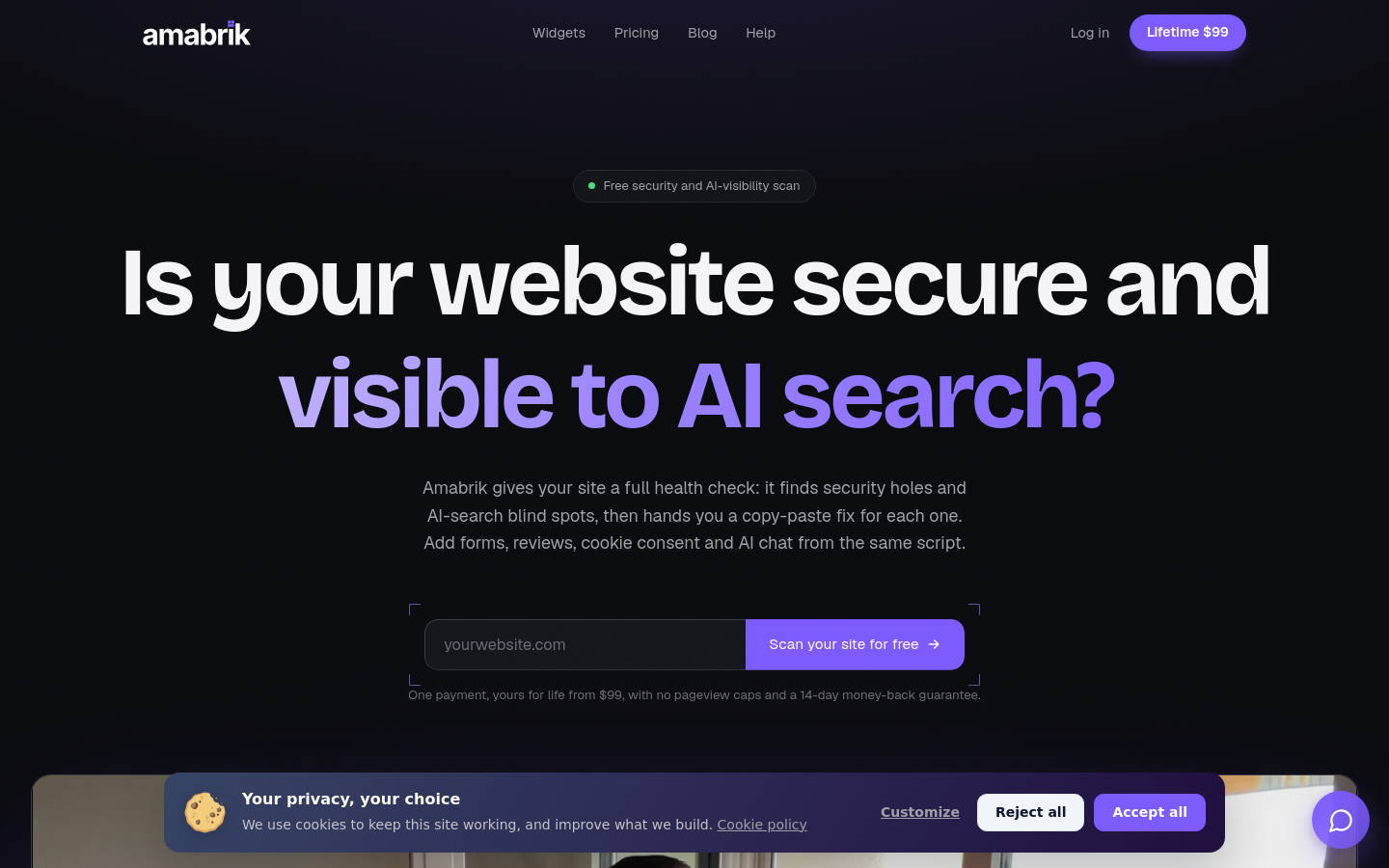 Captured homepage of amabrik.com