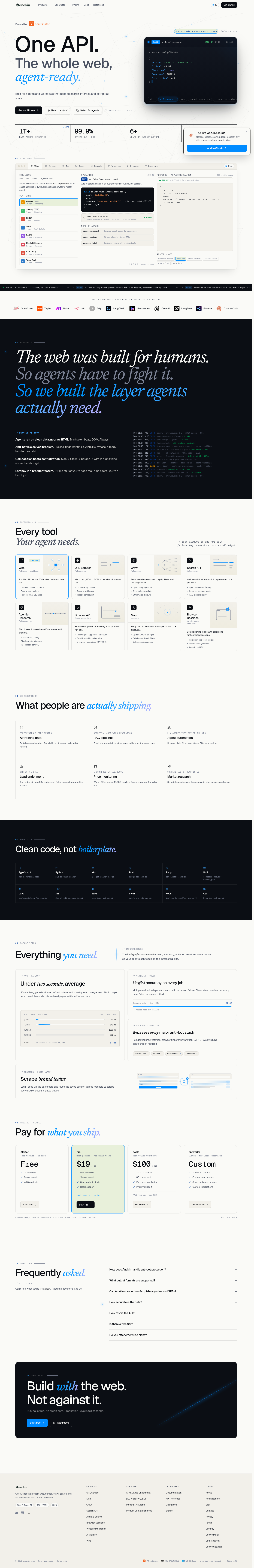 Nav section of anakin.io