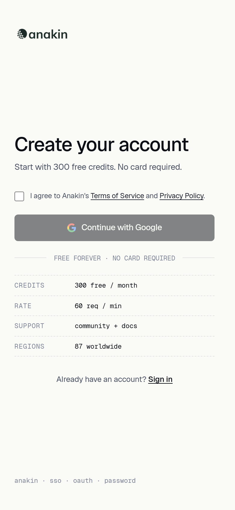 Signup