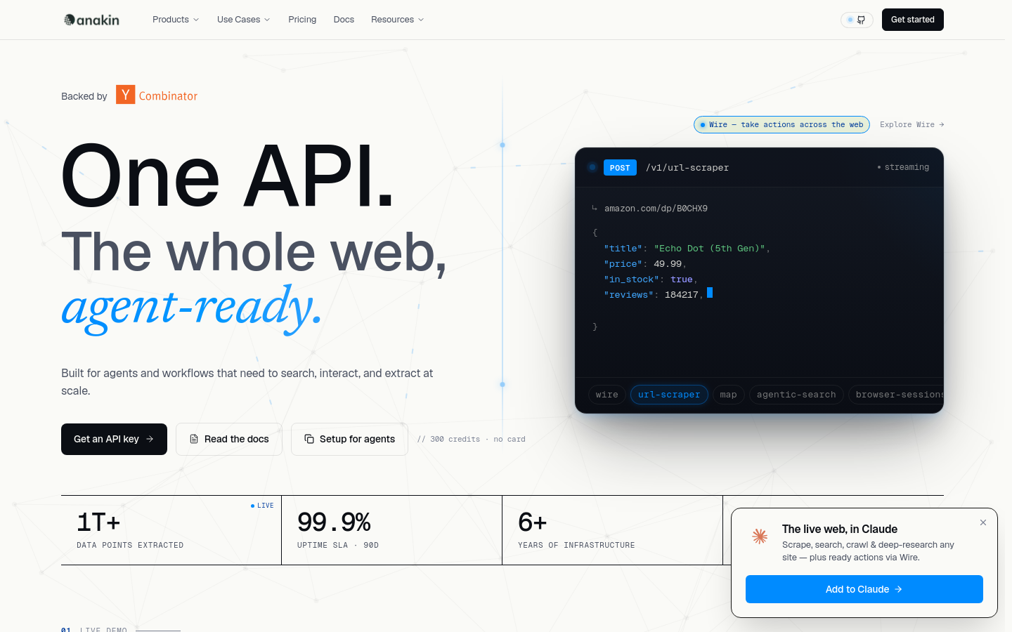 anakin.io home page