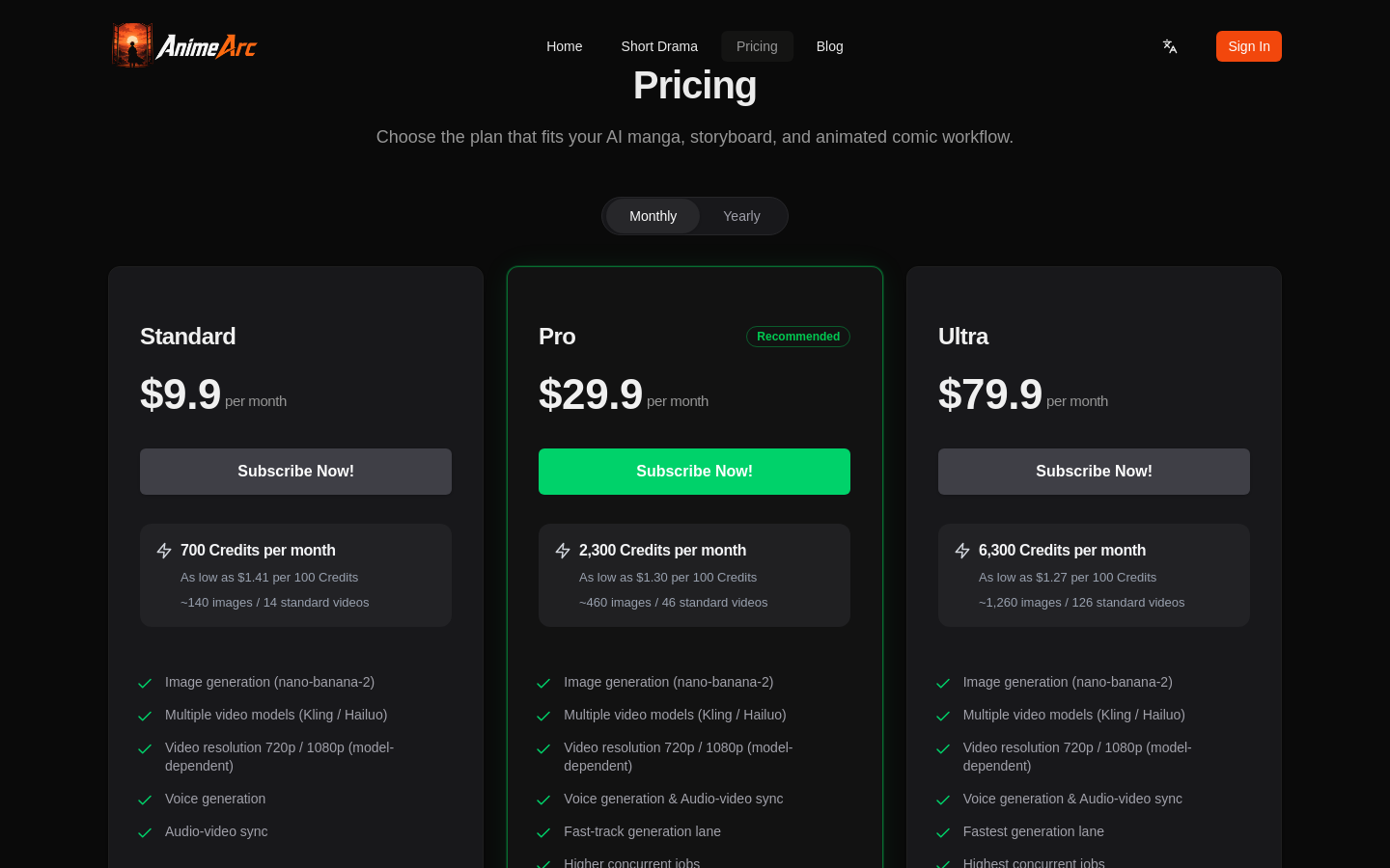 Pricing