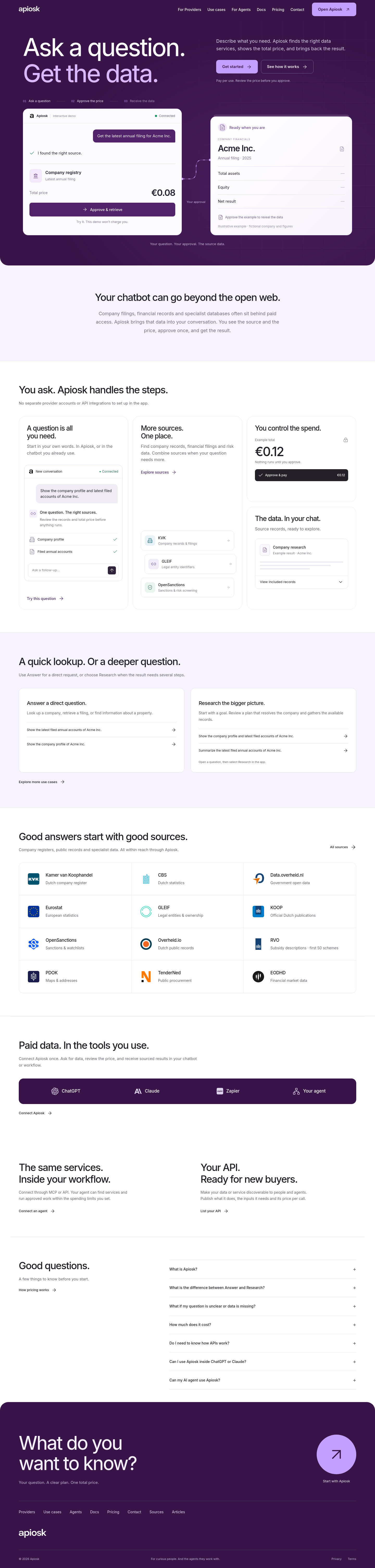 Nav section of apiosk.com
