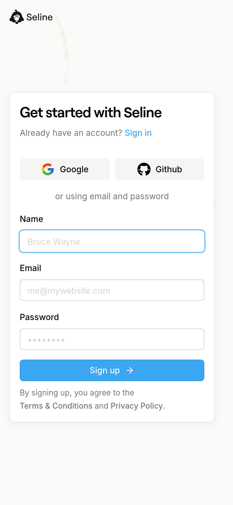 Sign Up