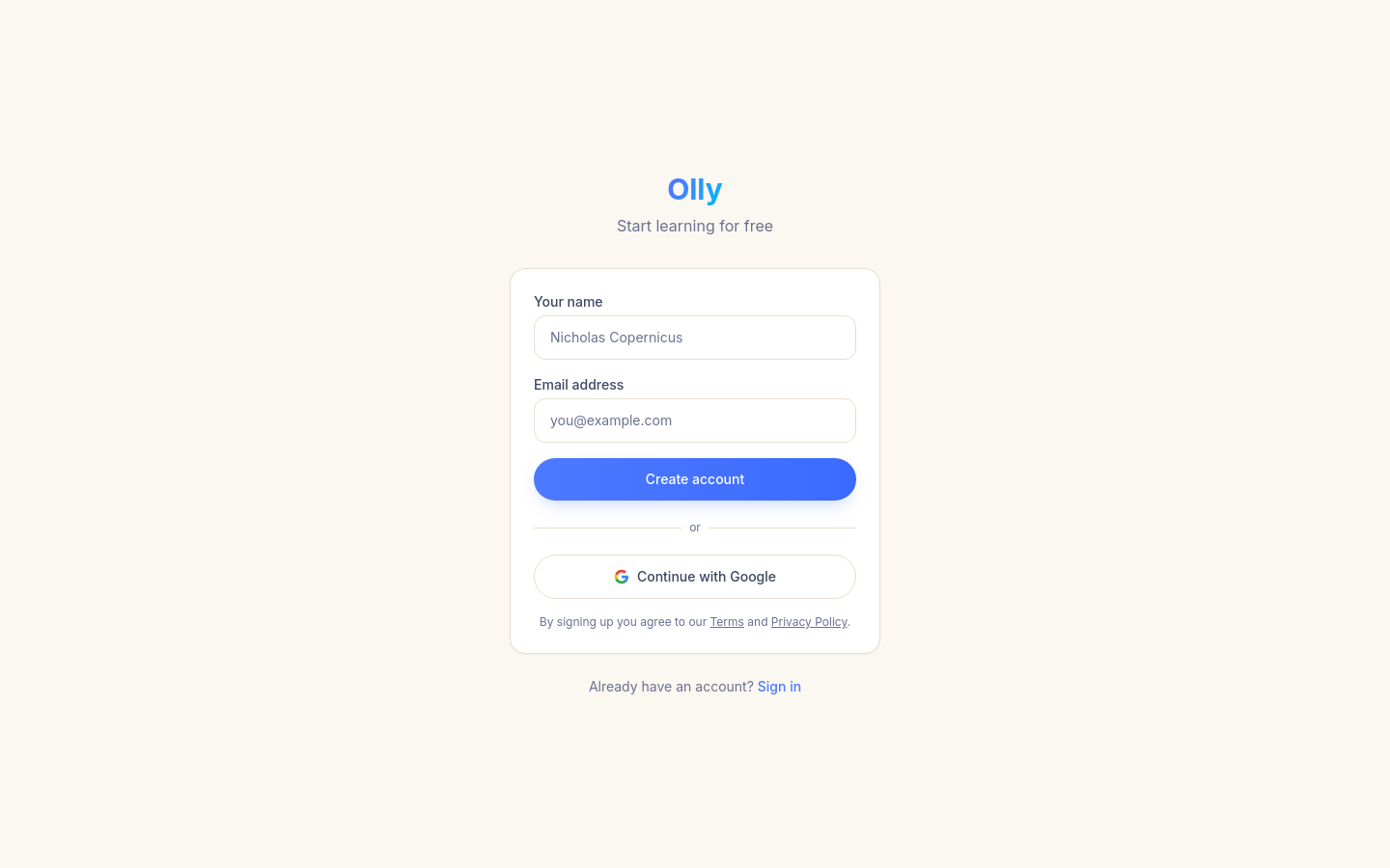 Signup
