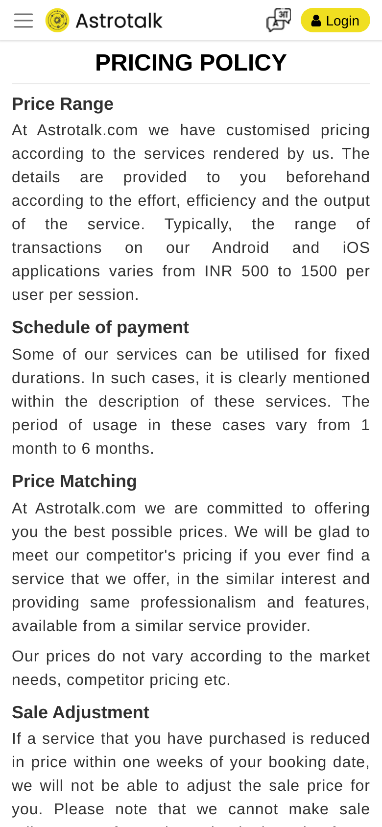 Pricing