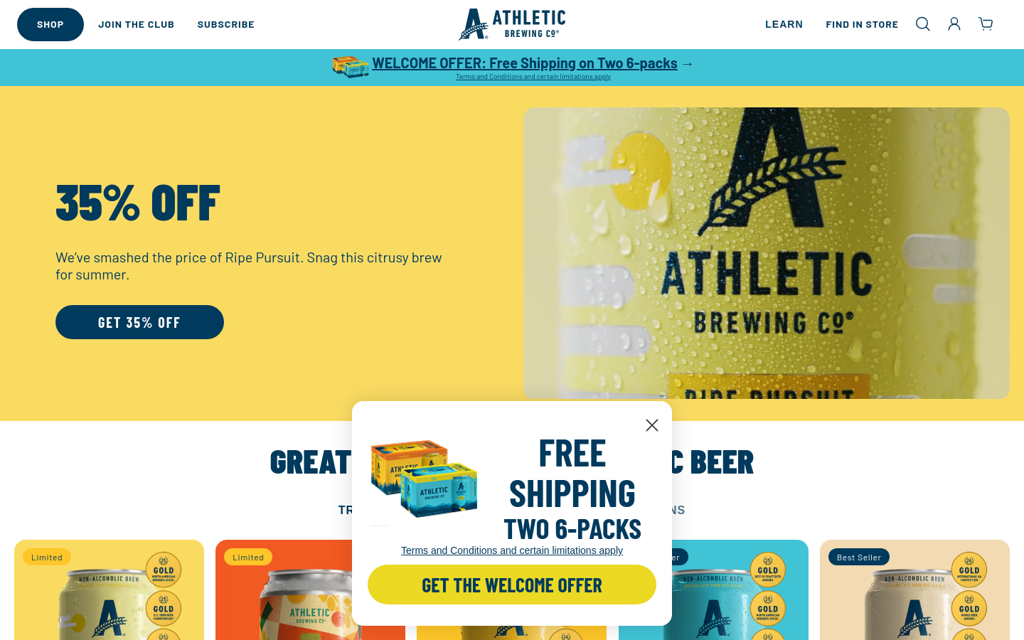 athleticbrewing.com section