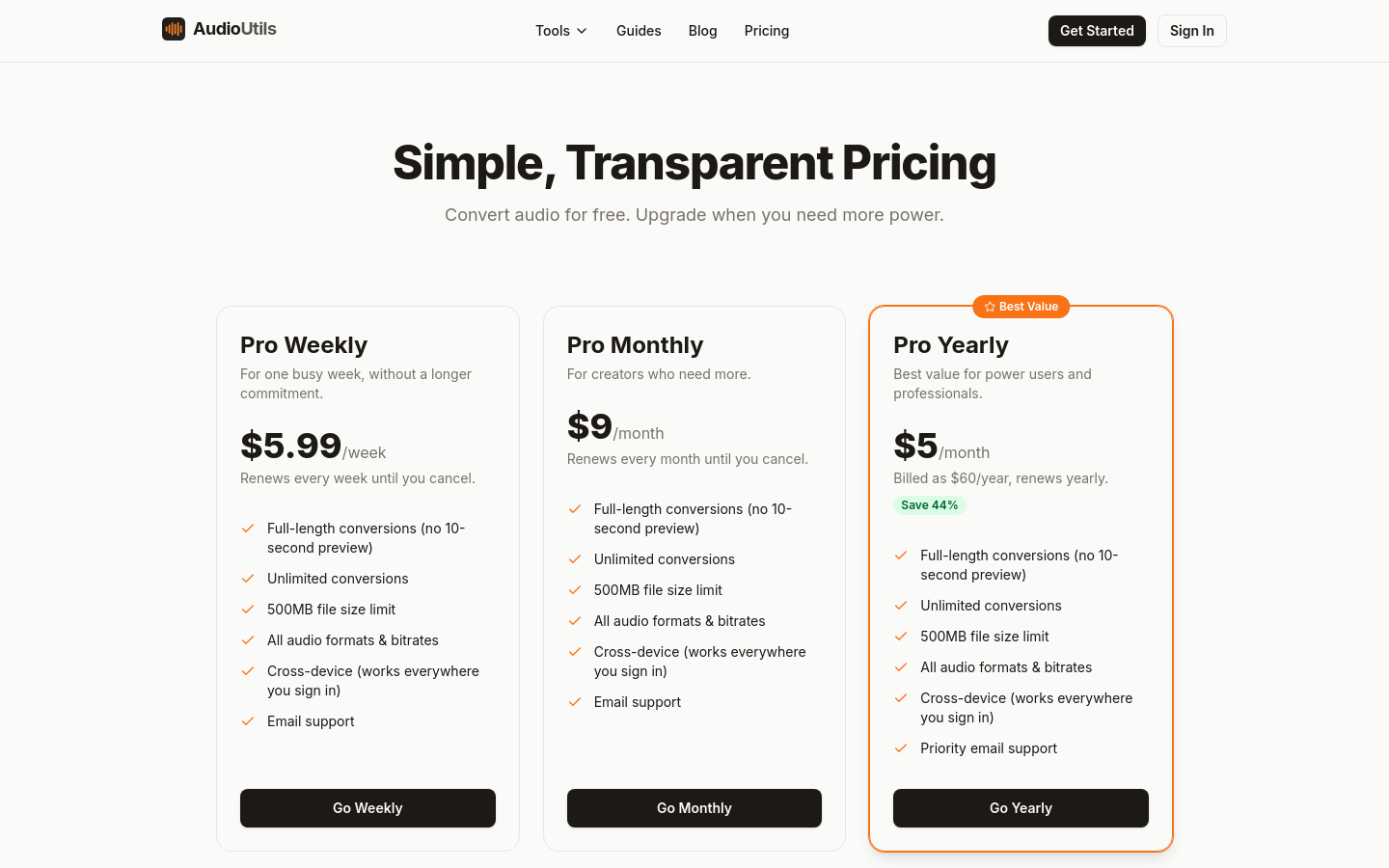 Pricing
