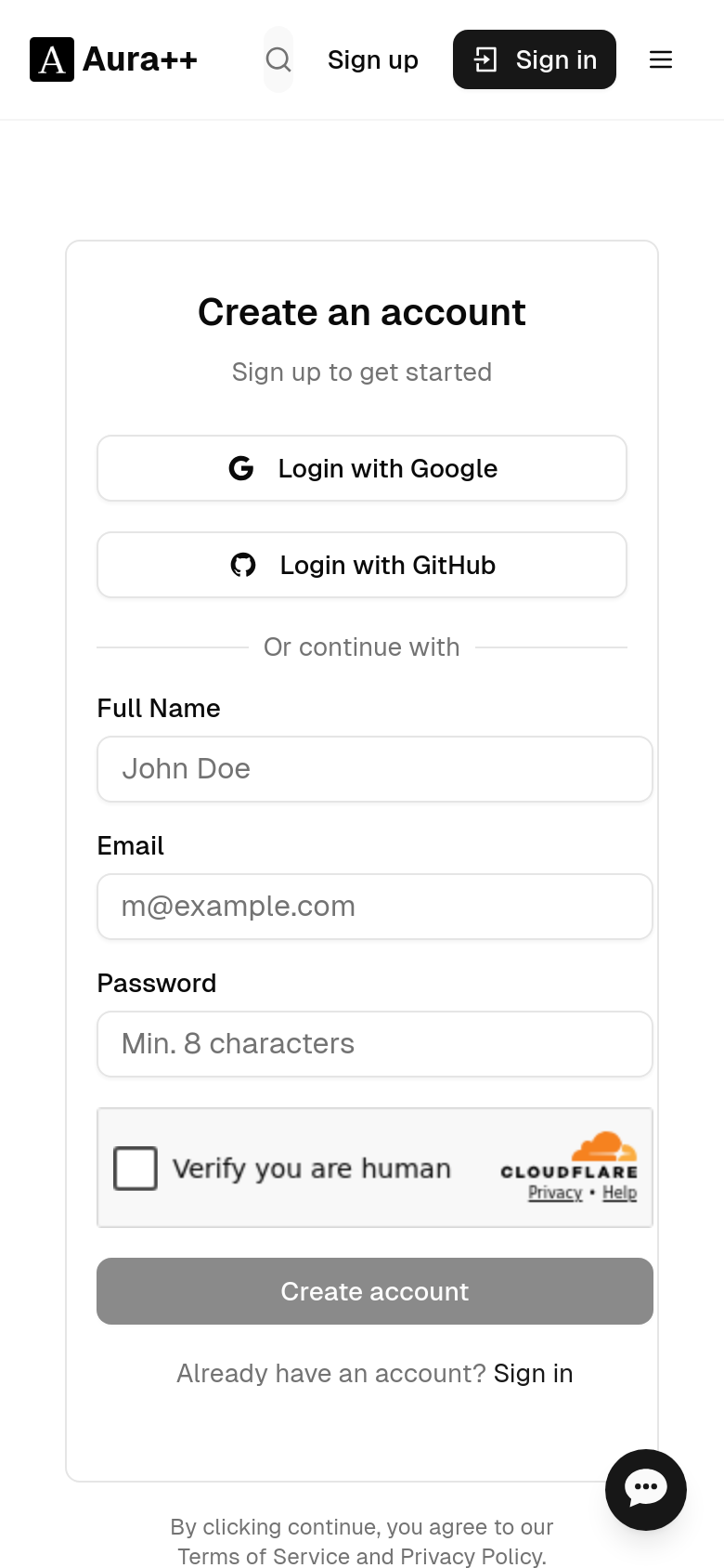 Sign Up
