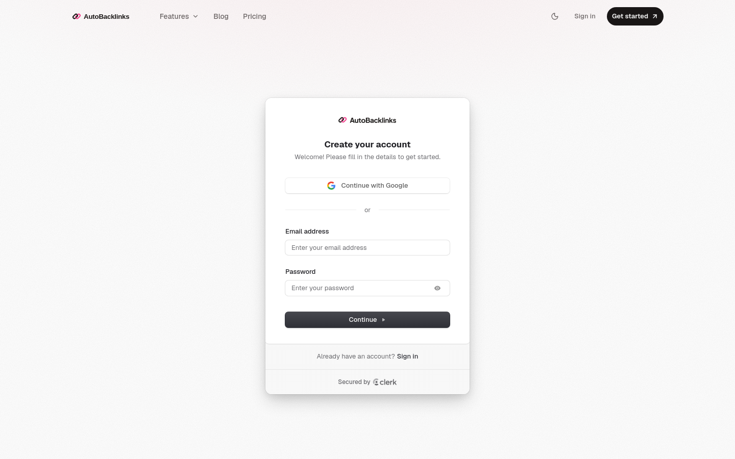 Sign Up
