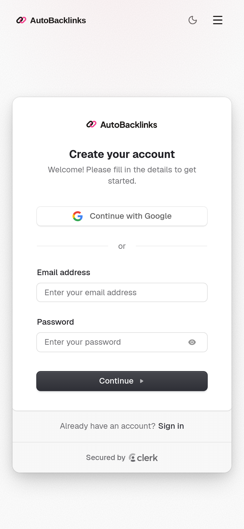 Sign Up