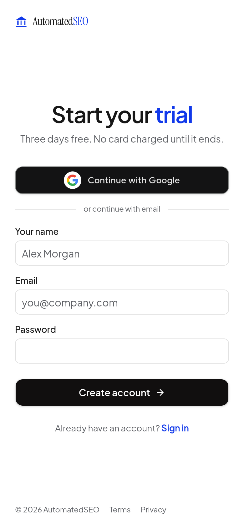 Signup