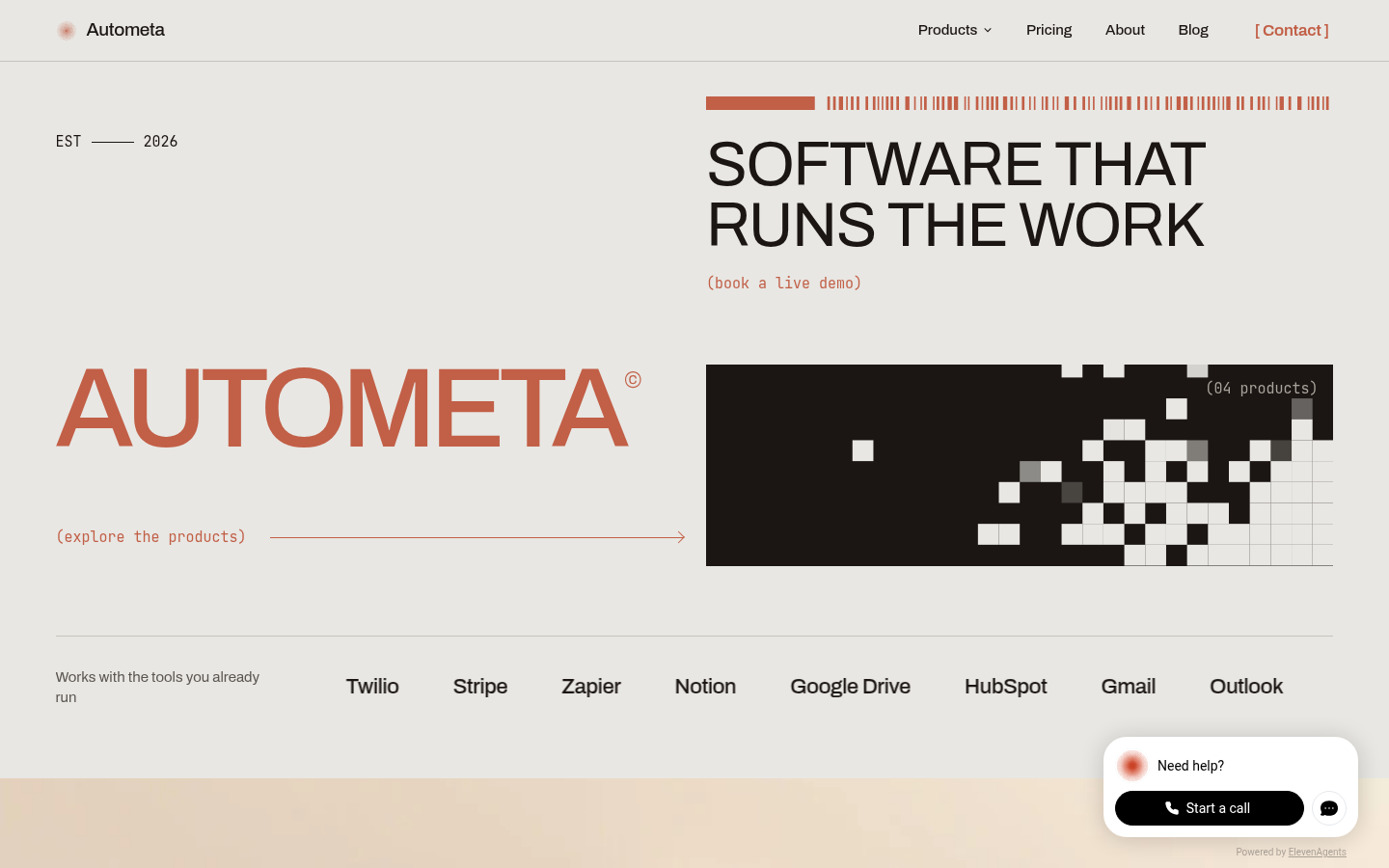autometa.in desktop capture of the first page