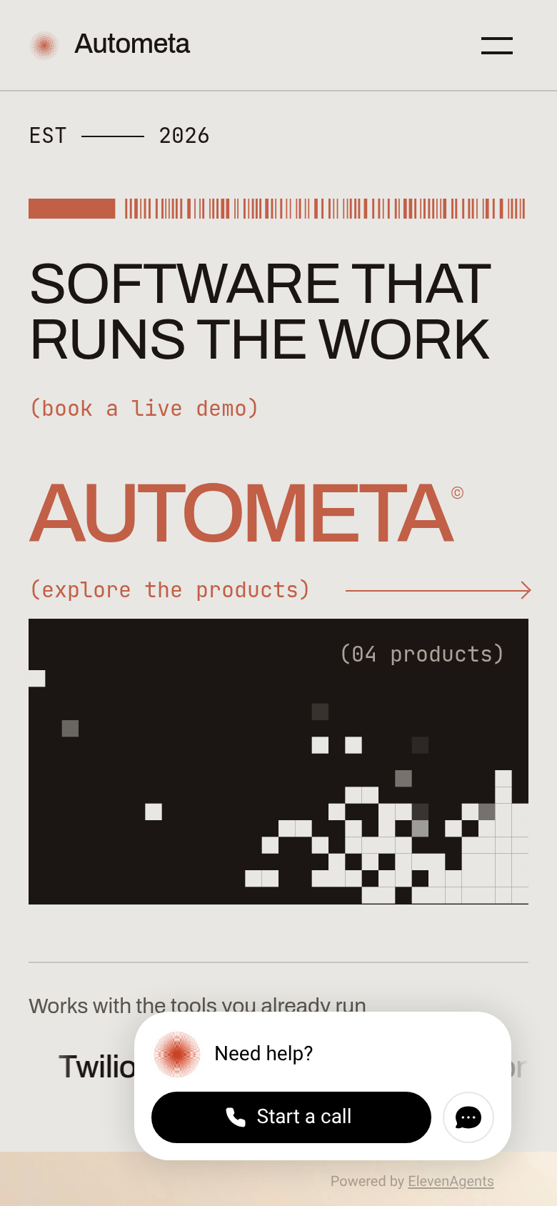 autometa.in mobile capture of the first page