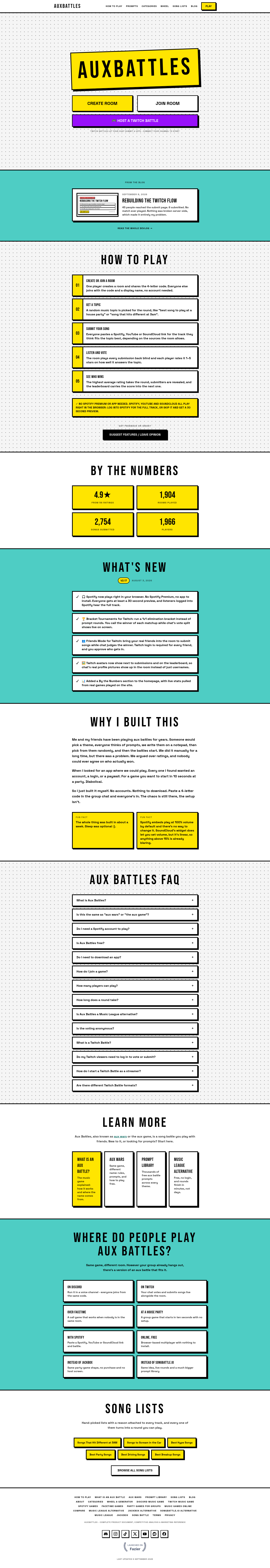 Nav section of auxbattles.app