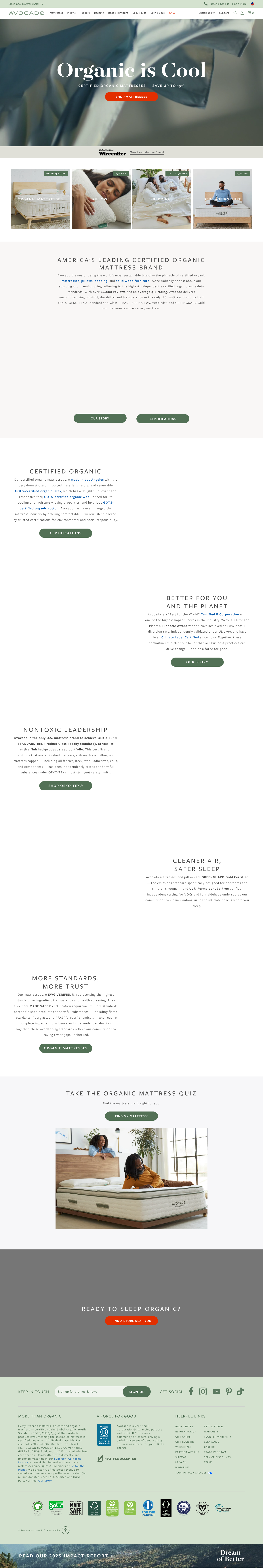 avocadogreenmattress.com — The Trust Wall