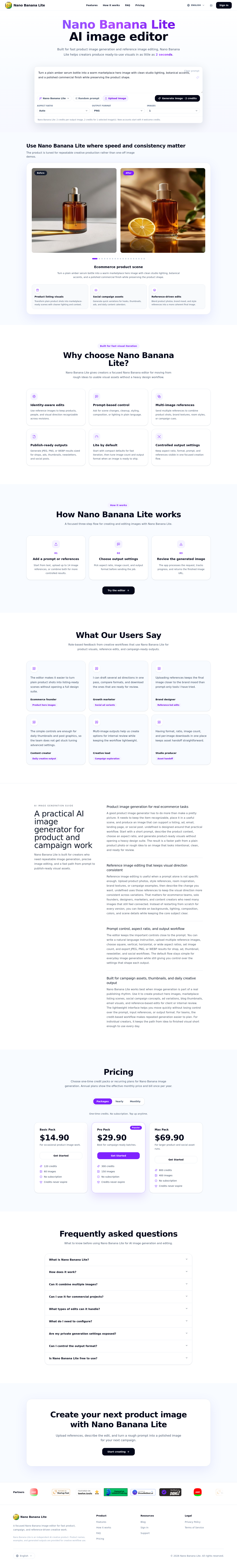 Nav section of bananalite.org