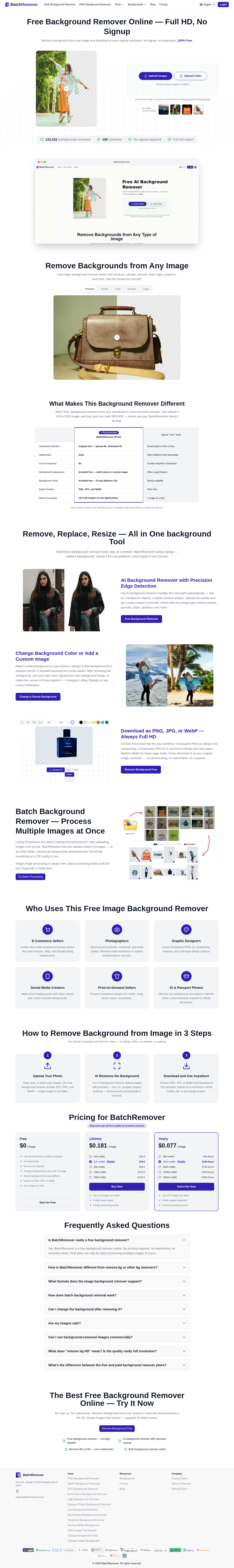 Nav section of batchremover.com