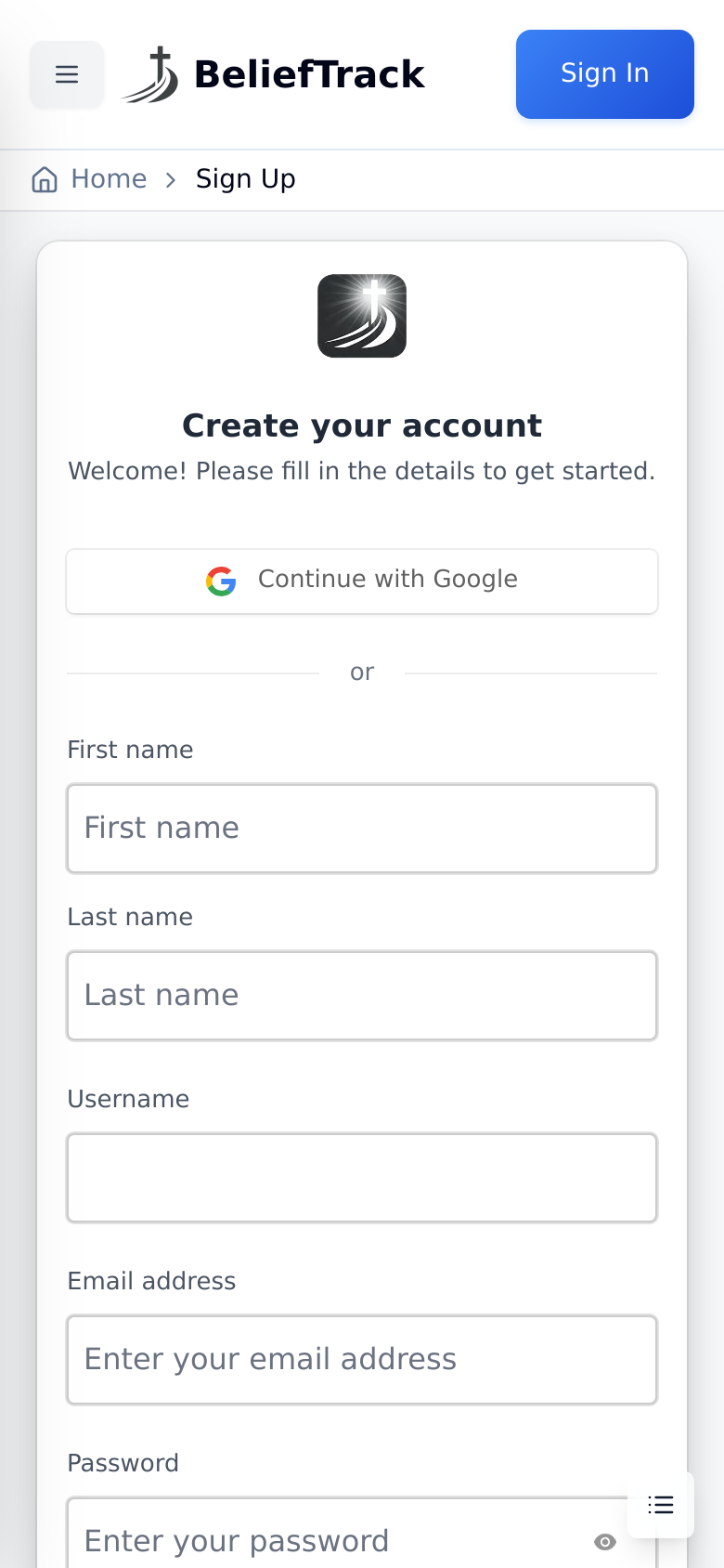 Sign Up